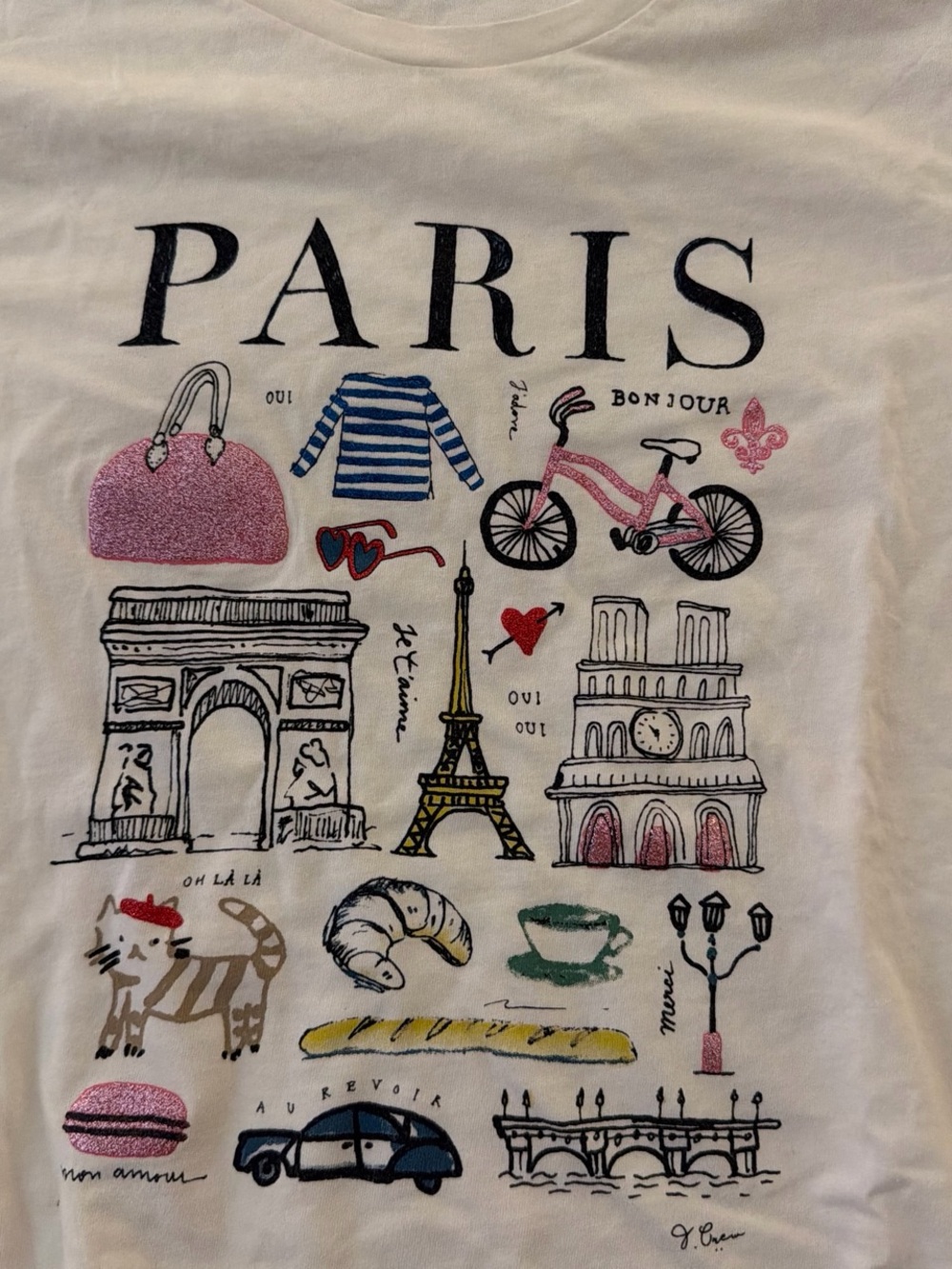 J. Crew Cream Graphic 'Paris' Tee